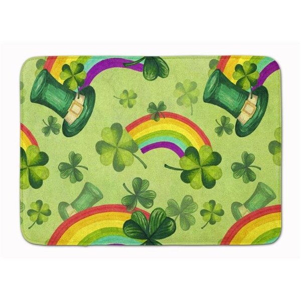 Carolines Treasures Carolines Treasures BB7560RUG Watercolor St Patricks Day Lucky Leprechan Machine Washable Memory Foam Mat BB7560RUG - main